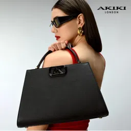 Akiki London Leicester 2C Satchel Bag With Detachable Strap - Black (L)-image-75