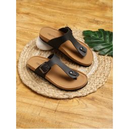 Truffle Collection Black Solid Sandals-picture-18