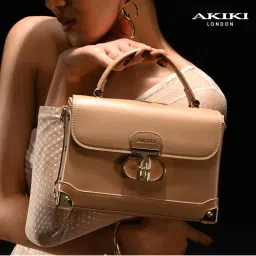 Akiki London Westminster Satchel Bag With Detachable Strap - Beige (S)-image-99