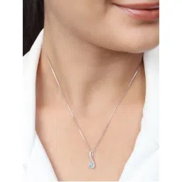 Zavya Elegant Rhodium Plated 925 Sterling Silver Pendant Necklace-picture-11