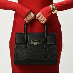 Akiki London Camden Satchel Bag With Detachable Strap - Black (M)-image-76