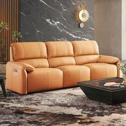 Leeroy Leather Three Seater Motorized Recliner in Marigold-image-26