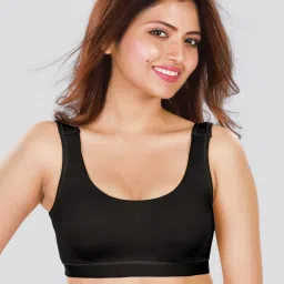 Dermawear SB-1104 Non Padded Wire free Sports Bra - Black-picture-24