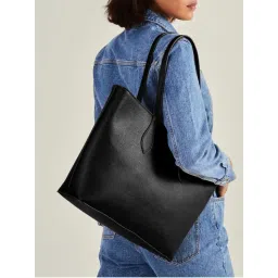 Accessorize London Women Black Laptop Tote Bag-image-34