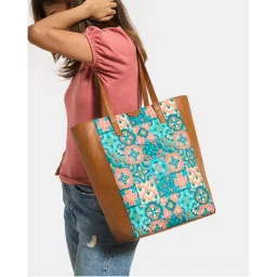 Teal by CHUMBAK Moroccan Tiles Shopper Tote Bag-image-36
