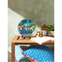 Chumbak Lady Chettiar Wall Plate with Stand-picture-30