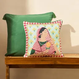 Chumbak Rani Cushion Cover Palace Memoirs (16X16 Inches)-picture-14