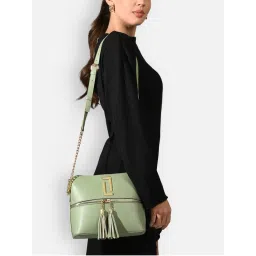 Lavie Luxe Women Green Tiara25 Tassel Sling Bag with Detachable Strap (M)-image-27