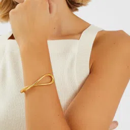 Accessorize London Women 14k Gold-Plated Swirl Cuff Bracelet-picture-22