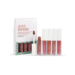 Just Herbs Matte Liquid Lipstick Set of 5 with Sweet Almond Oil (Nudes & Browns)-image-61