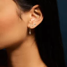 Accessorize London Women 14k Gold-Plated Pear Stud and Hoop Earrings Pack of 3 (Pack of 3)-image-60