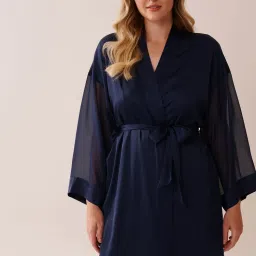 La Vie En Rose Chiffon and Satin Kimono-image-50