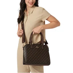 Lavie Women Brown Printed Satchel Bag (M)-picture-21