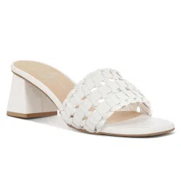 London Rag Woven White Strap Detail Slip-On Sandal Heels-picture-21