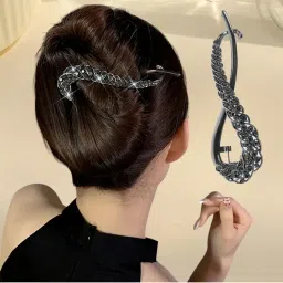 Majestique Metal Rhinestone Banana Hair Clip-image-12