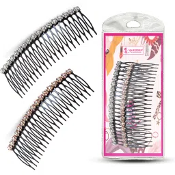 Majestique Flower Hair Comb Slide Clips - Black,Brown-image-32