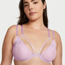 Victoria's Secret Purple Very Sexy Fishnet Lace Unlined Low-Cut Demi Bra-image-97