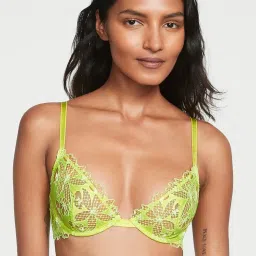 victoria's secret intimates Victoria's Secret Green Very Sexy Fishnet Lace Peekaboo Low-Cut Demi Bra-picture-23
