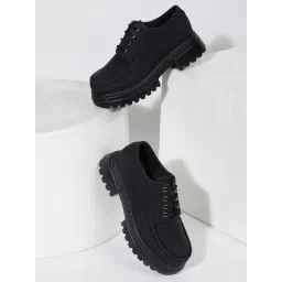 VALIOSAA Black Casual Lace Up Casual Boots image 1