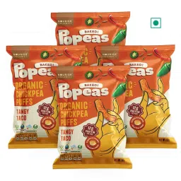 Nourish Organics Chickpea Baked Popeas Protein Puffs | Tangy Taco | Gluten Free | Pack of 4-image-90