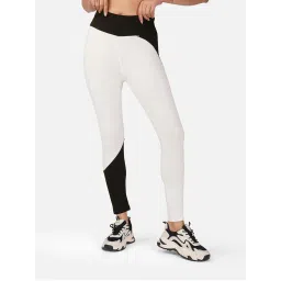Wear Jukebox Women White Colorblock Power Flow High-Rise Tights-image-36