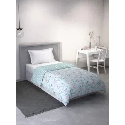 Ddecor Live Beautiful Graphic Reversible Single Dohar - Blue image 1