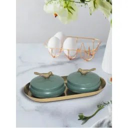 Metalsmith 2 Decorative Dryfruit Boxes with Tray Multipurpose Containers with Lid-image-0