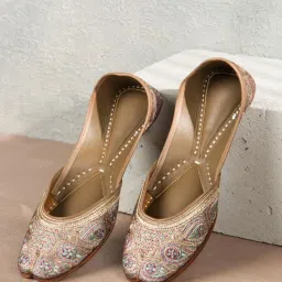 fabindia fashion Fabindia Silver Leather Hand Embroidered Juttis-picture-15