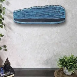 disoo fashions Blue Solid Wood Wall Shelf-picture-15