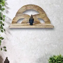 Brown Solid Wood Wall Shelf-image-27