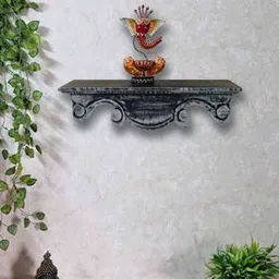 disoo fashions Grey Solid Wood Wall Shelf-picture-16