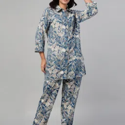 Clovia Rayon Floral Print Long Shirt and Pyjama-picture-24