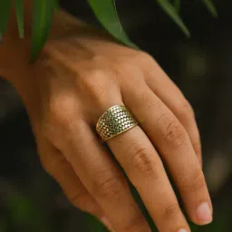 SOUL WORKS Gold Mesh Brass Ring-picture-23