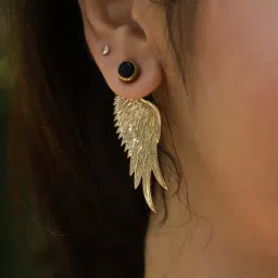 SOUL WORKS Black Fairy Earrings With Detachable Crystal Brass Studs-image-50