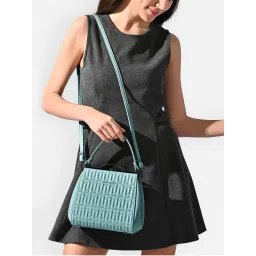 Lavie Luxe Womens Fluffel Frame Green Satchel Bag (S)-image-24