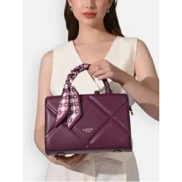 Lavie Luxe Womens Quaro Small Satchel Bag With Detachable Strap - Wine (S)-image-46