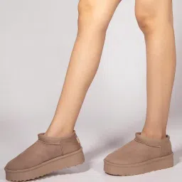 Truffle Collection Women Cosy Chic Beige Solid Boots-picture-17