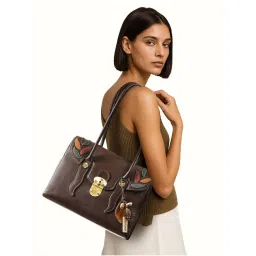 Hidesign Genuine Leather Women's Tote Bag - Dark Brown-image-11