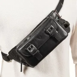 Hidesign Pisco 01 Genuine Leather Men's Crossbody Bag - Black-picture-13
