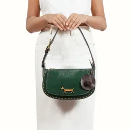 Hidesign Merida 02 Genuine Leather Women's Shoulder Bag - Green-picture-36
