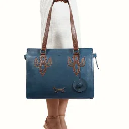 Hidesign Peyote 01 Genuine Leather Women's Shoulder Bag - Blue-image-13