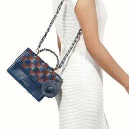 Hidesign Peyote 03 Genuine Leather Women's Sling Bag - Blue-image-77