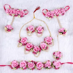 VIRAASI Women Pink Contemporary Plastic Jewelry Set-picture-25