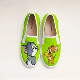 The Quirky Naari Tom and Jerry Slip-On Sneakers - Green-picture-13