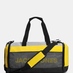 Jack & Jones Black and Yellow Duffle Bag With Detachable Strap-image-0