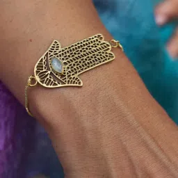 SOUL WORKS Hamsa Moonstone Bracelet-image-65