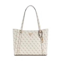 guess fashion Guess Cream Monogram Daryna Elite Tote Bag image 1