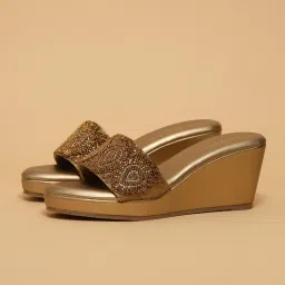 Eridani Shyra Antique Bronze Embroidered Wedges-picture-10