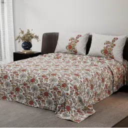 Synergized Cotton Heritage Bliss Brown Pure Satin Digital Era Bedsheet with 2 Pillow Covers (King)-picture-10