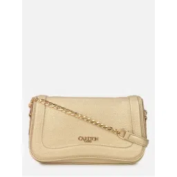 Carlton London Gold Textured Chain Strap Sling Bag-image-0